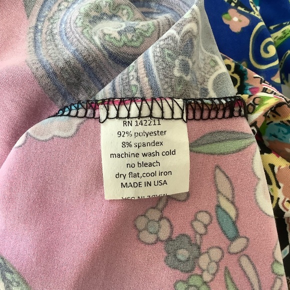 24Seven Comfort Apparel Dress Sleeveless Mixed Print Stretch Size L - Picture 4 of 7